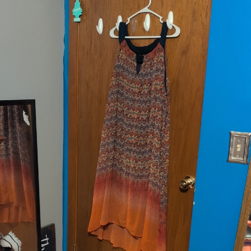 Midnight Velvet Multicolor High Low Dress